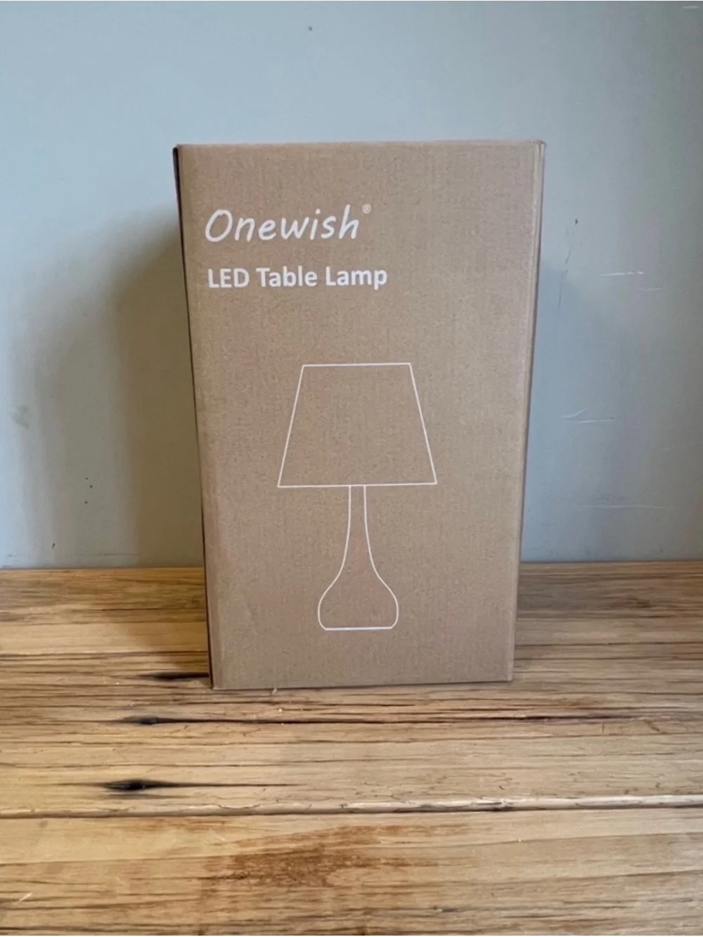 New-Onewish Touch Control Table Lamp in Brushed Gold with Beige Shade